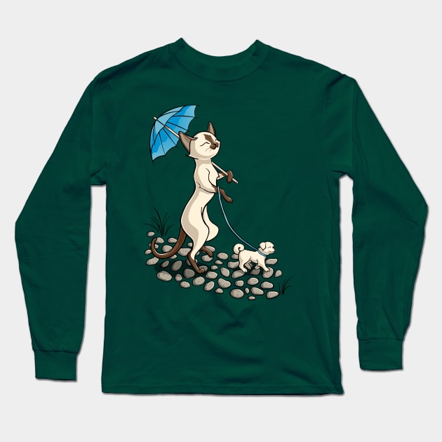 A Cat Walk in the Park Long Sleeve T-Shirt by SJayneDesign